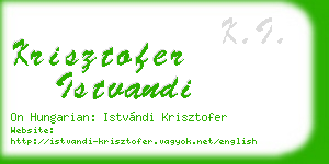 krisztofer istvandi business card