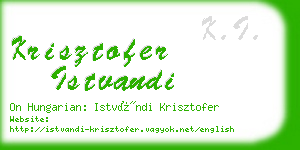 krisztofer istvandi business card